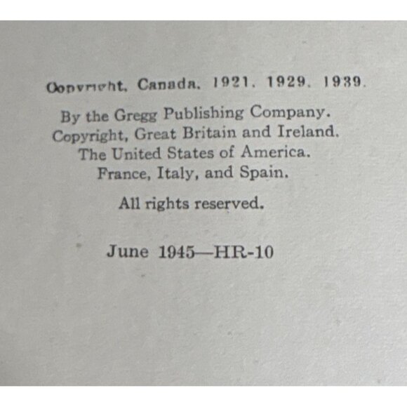 Gregg Shorthand Canadian Anniversary Edition Hardcover Book John Gregg 1945 - Picture 7 of 7